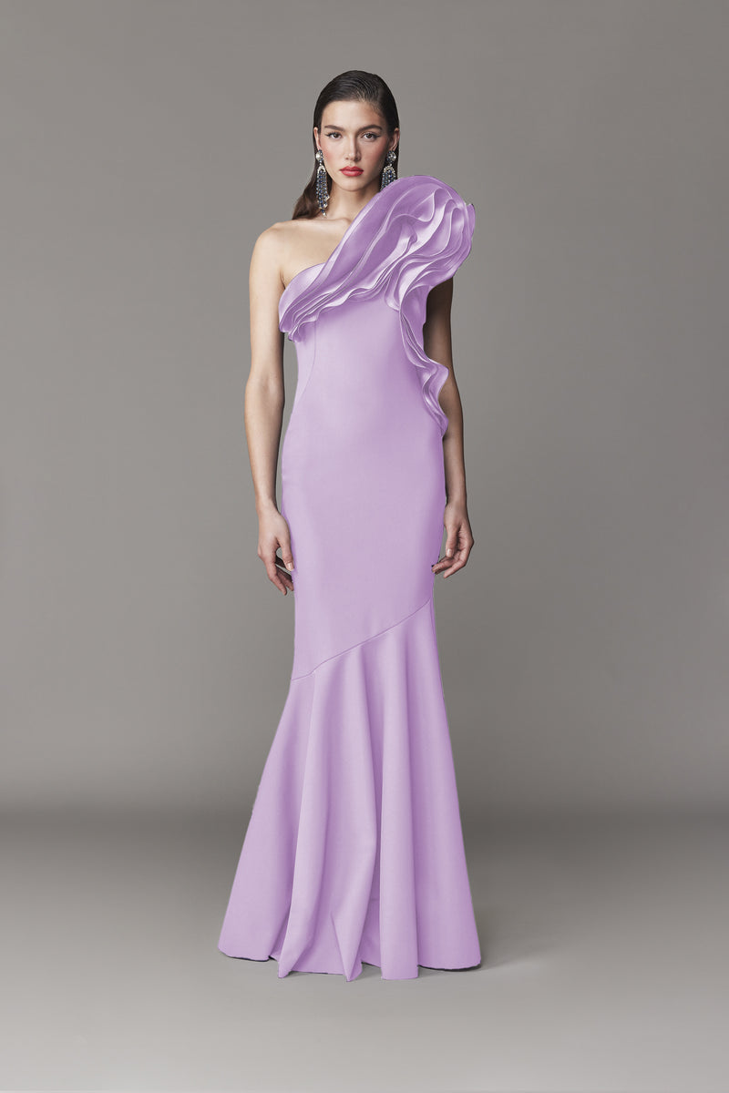 ONE SHOULDER JERSEY GOWN